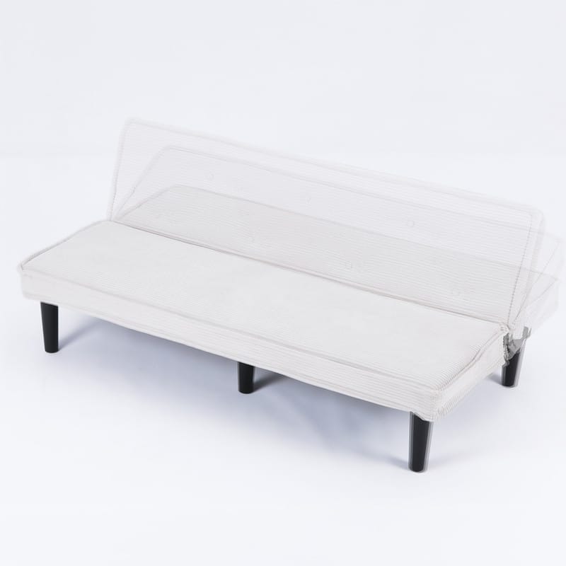 65.7" Corduroy Armless Upholstered Sofa Bed