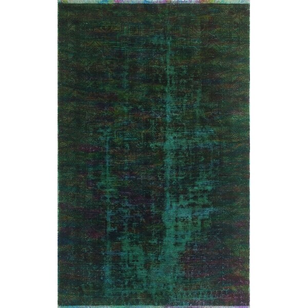 Noori Rug Vintage Katharin Green/Magenta Rug - 4'2" x 7'1". Opens flyout.