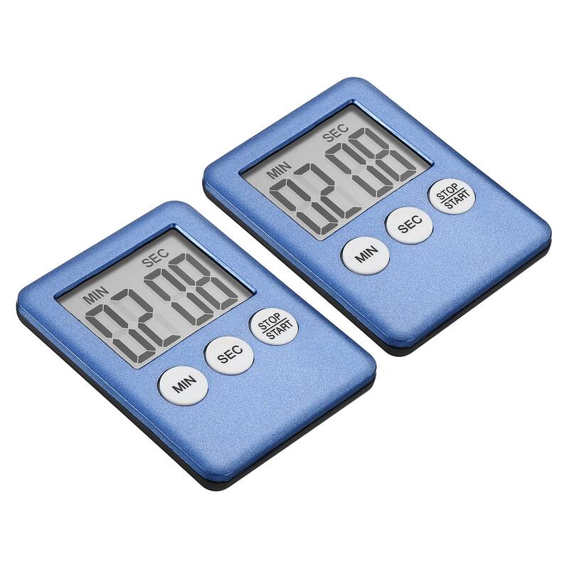 Digital Timer,2Pcs Small Count Down/UP Clock with Magnetic,Kitchen Timer Blue