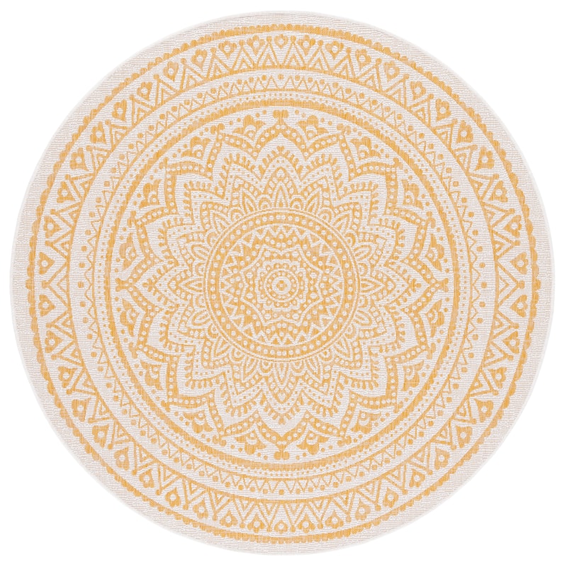 SAFAVIEH Courtyard Fran Mandala Indoor/ Outdoor Waterproof Patio Backyard Rug
