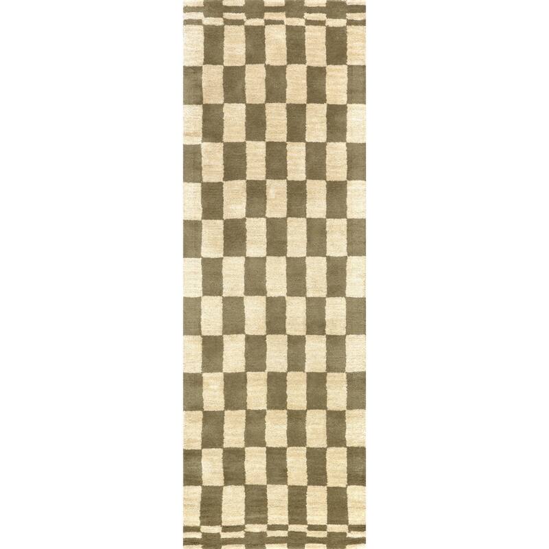 Kia Checkerboard Wool Area Rug