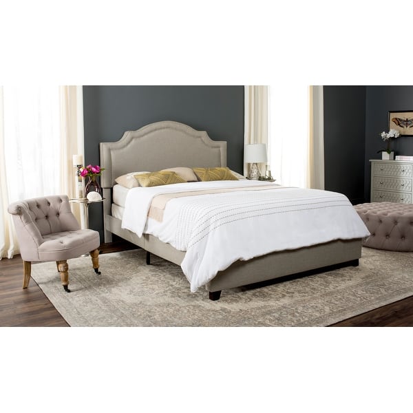 Safavieh Theron Light Gray Full Upholstered Bed Safavieh Theron Light Gray Full Upholstered Bed
