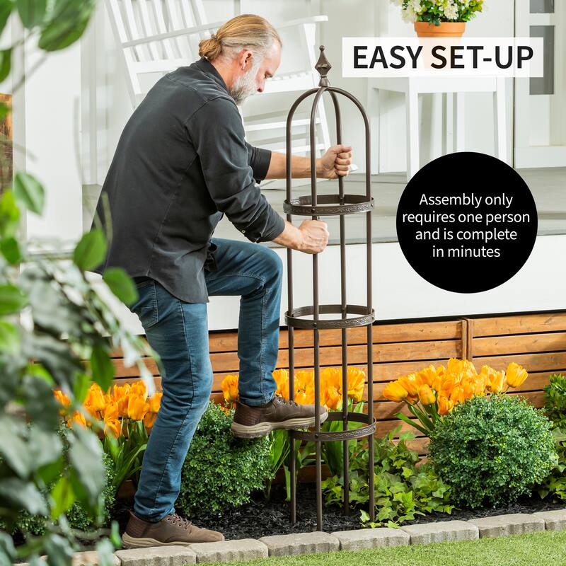 5' Powder-Coated Steel Garden Obelisk