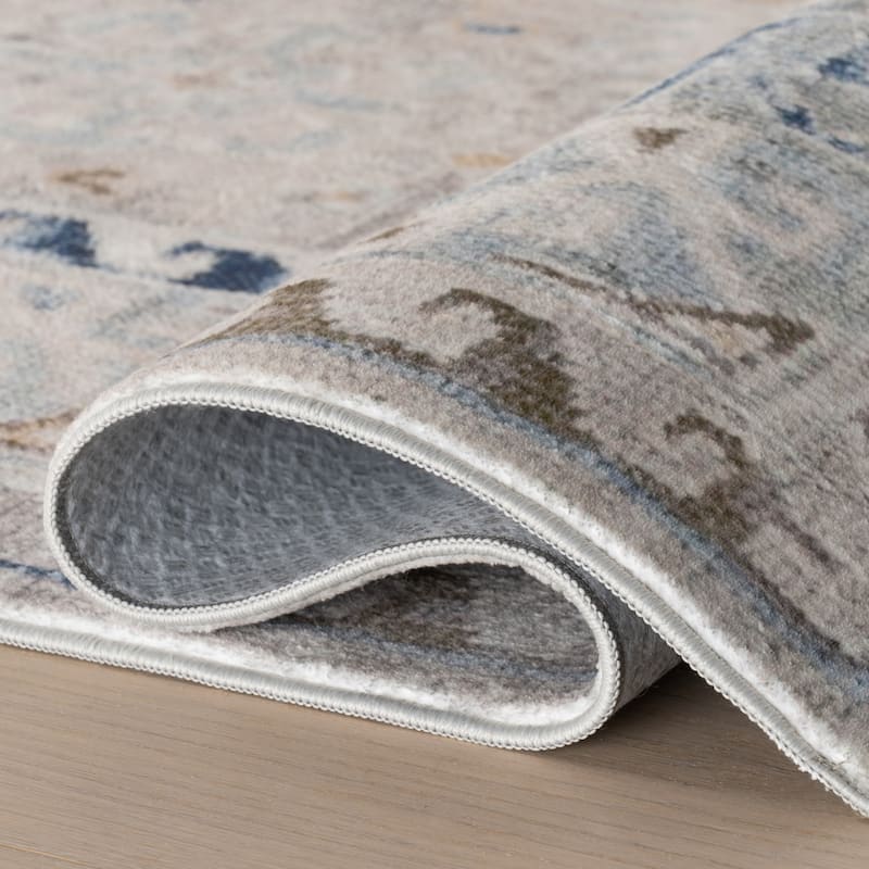 Nuloom Seraphyne Bordered Medallion Washable Rug