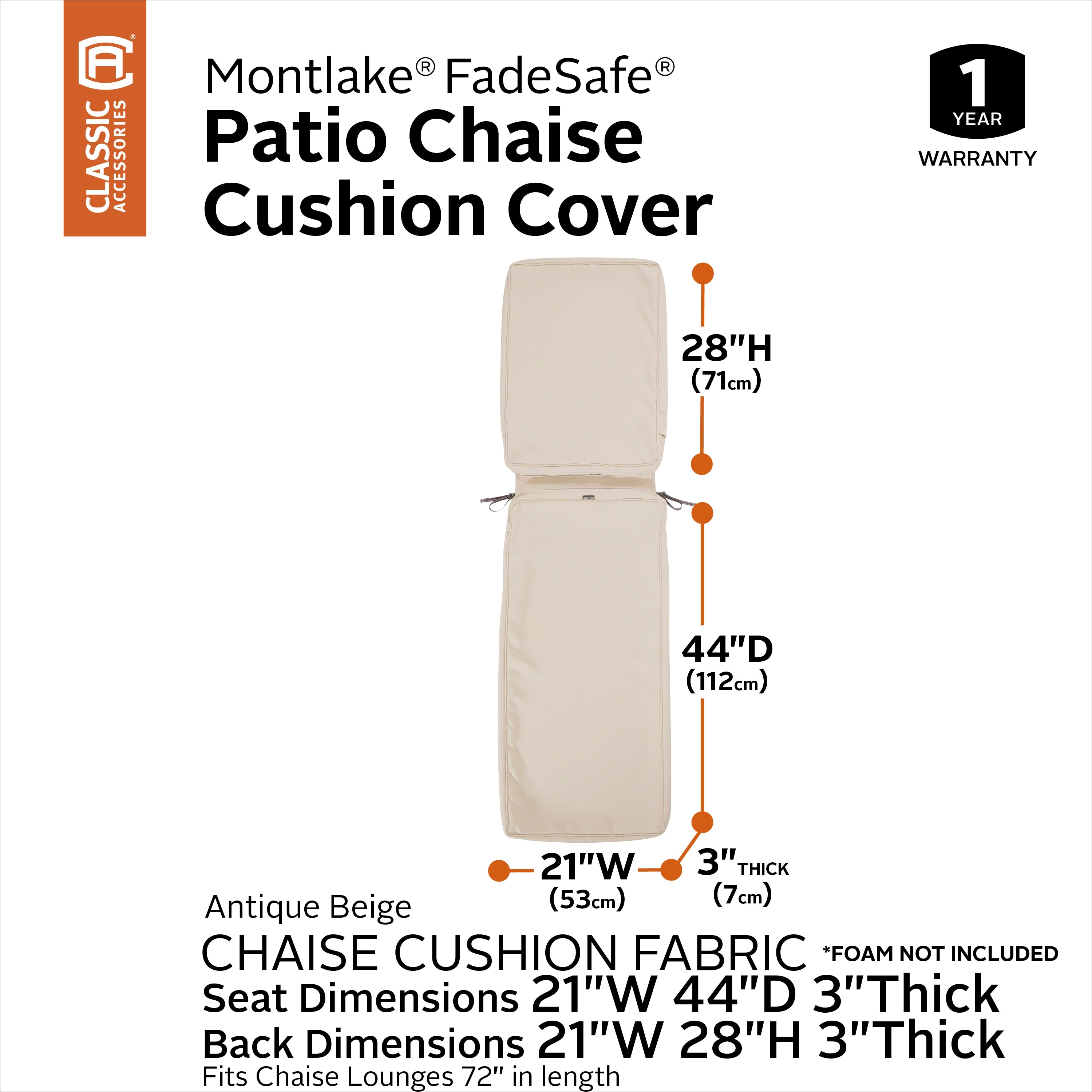 Montlake chaise shop lounge cushion