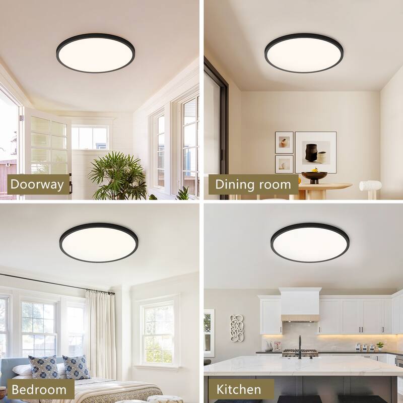 16inch Flush Mount Ceiling Light, 32W 3520LM 5CCT Selectable, Dimmable LED Ceiling Light Fixture