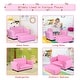 preview thumbnail 10 of 9, Kids Double Sofa with Ottoman-Pink - 32.5" x 16.5" x 16" (L x W x D)