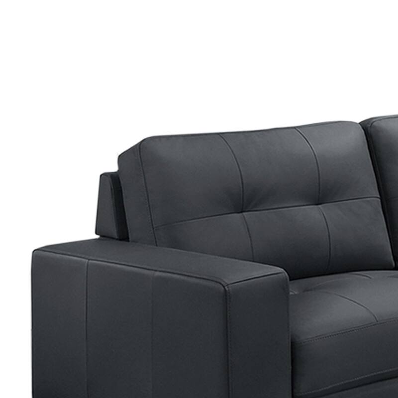 2 Piece Faux Leather Sofa Set with Tufted Seat and Back