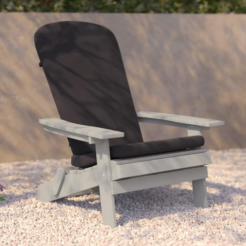 Indoor/Outdoor Folding Adirondack Chairs with Cushions - Set of 2 - 30.25"W x 34"D x 37"H
