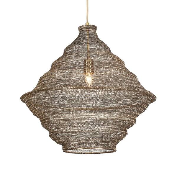 slide 2 of 6, Uttermost 21614 Sigh 20" Wide Abstract Pendant Antique Brass