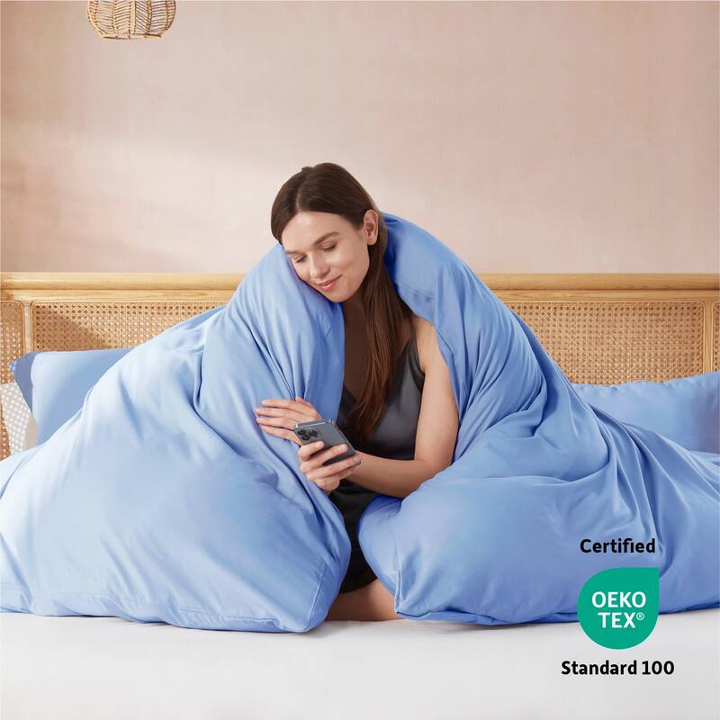 Nestl Ultra Soft Double Brushed Microfiber Duvet Cover Set with Button Closure