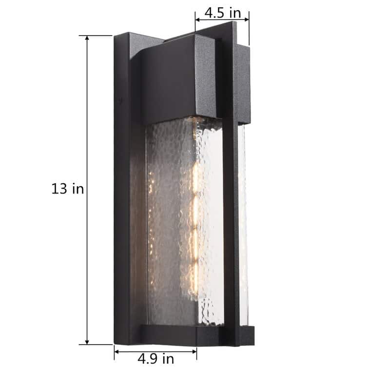 Maxax Black/Sand Black 13'' H Water Glass Outdoor Flush Mount with Dusk to Dawn (Set of 2)