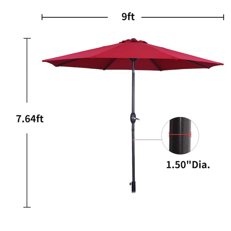 9 ft.Aluminum Market High Quality Light Tilt Patio Beach Umbrella without Base