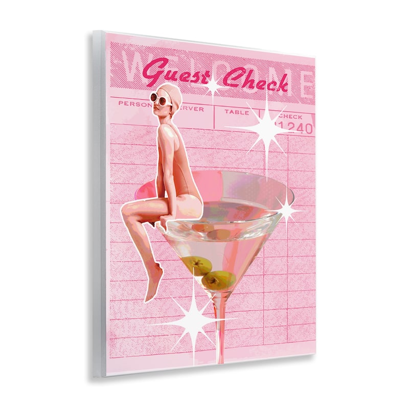 Stupell Retro Restaurant Check Cocktail Wall Plaque Art Design By Lil' Rue