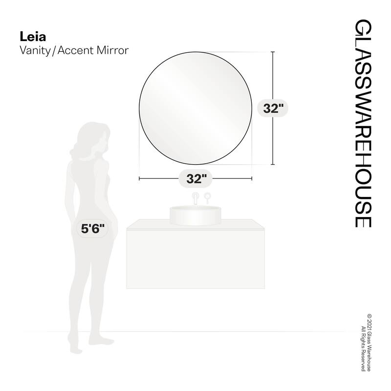 Glass Warehouse SF-R-32 Leia 32" Diameter Contemporary Circular Framed