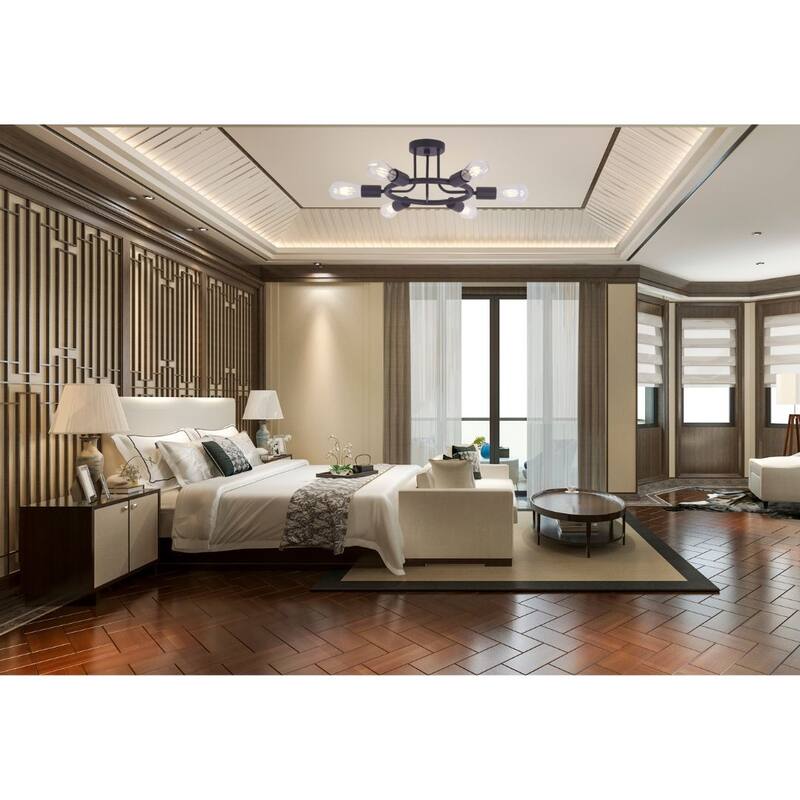 6 Light Modern Sputnik Lights Semi Flush Mount Ceiling Light