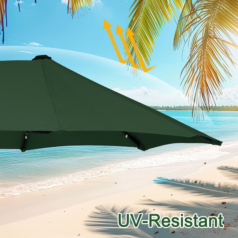 Autlaycil 13ft Extra Large Patio Umbrella with Solar Lights(Without Base)