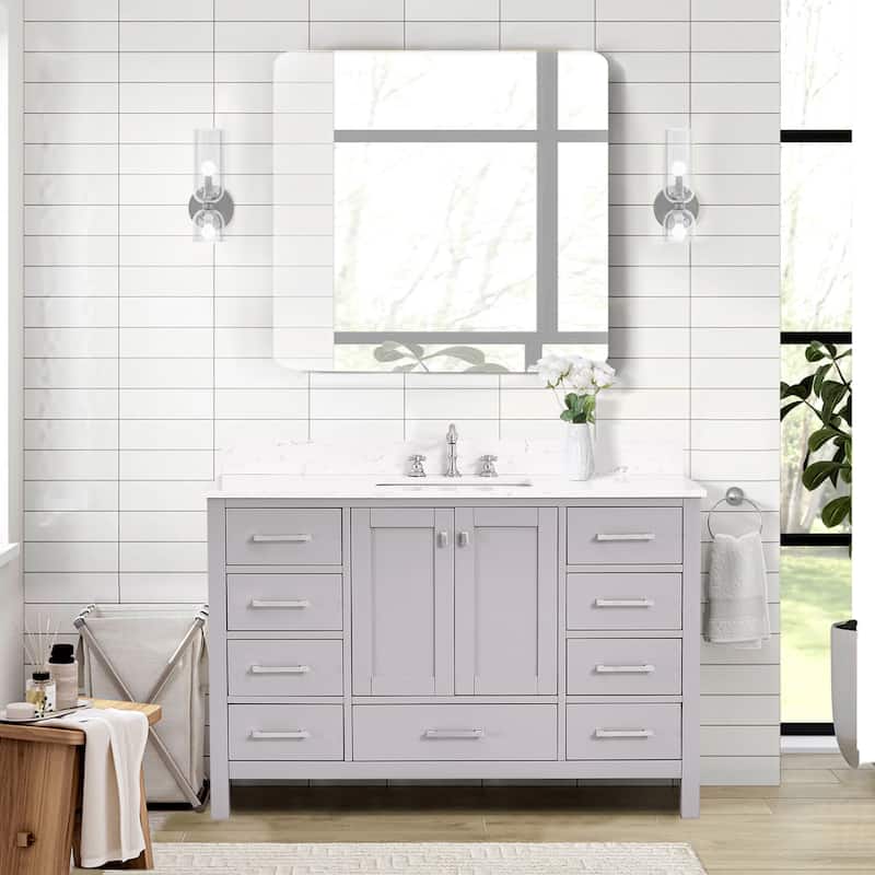 PROOX 54inch Freestanding Bathroom Vanity w Engineered Counter Top Cearmic Sink