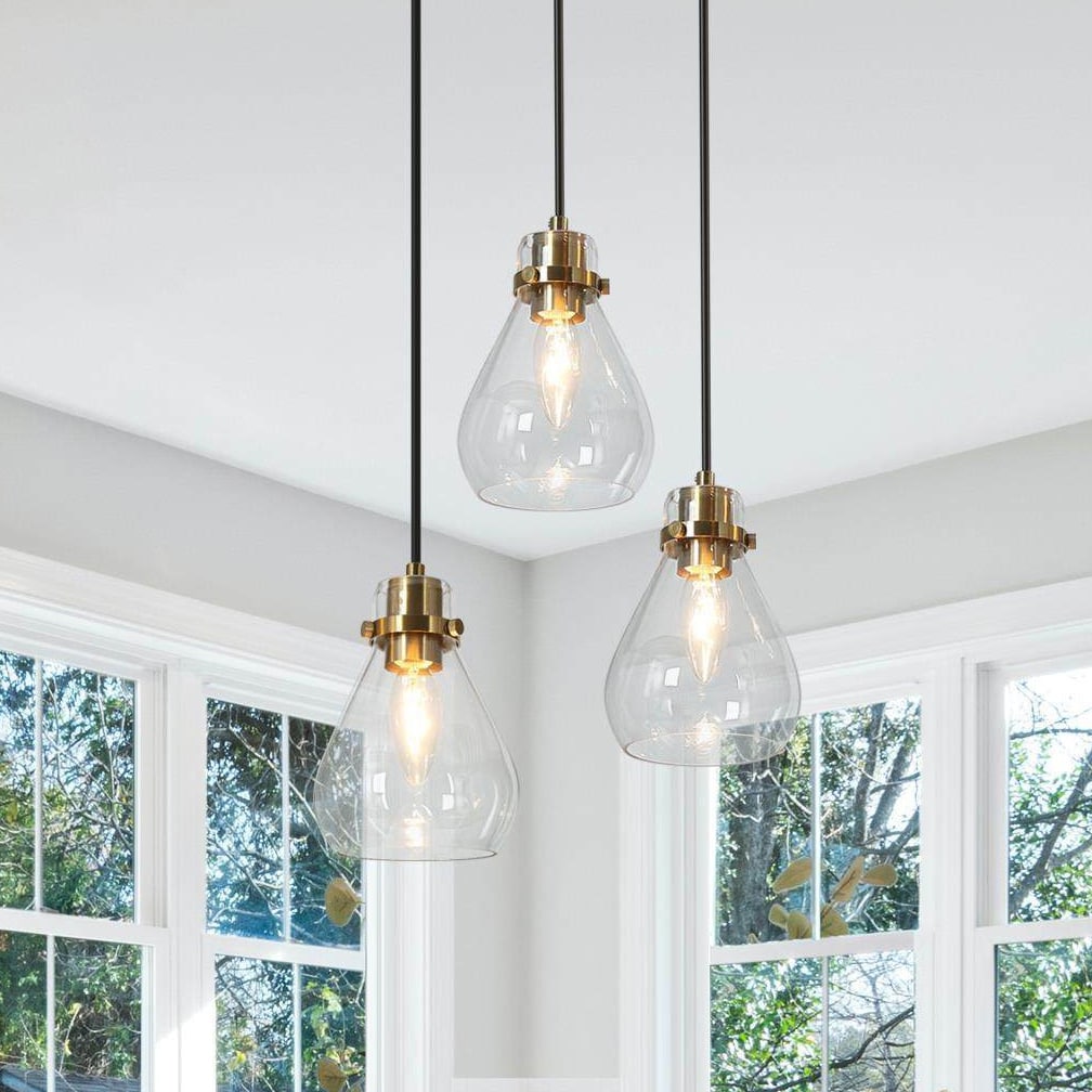 Three cluster pendant light deals
