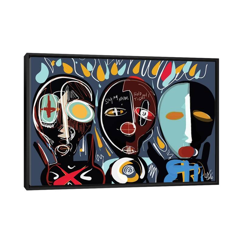 iCanvas "We Are A Family" by Emmanuel Signorino Framed Canvas Print - Black - 32x48