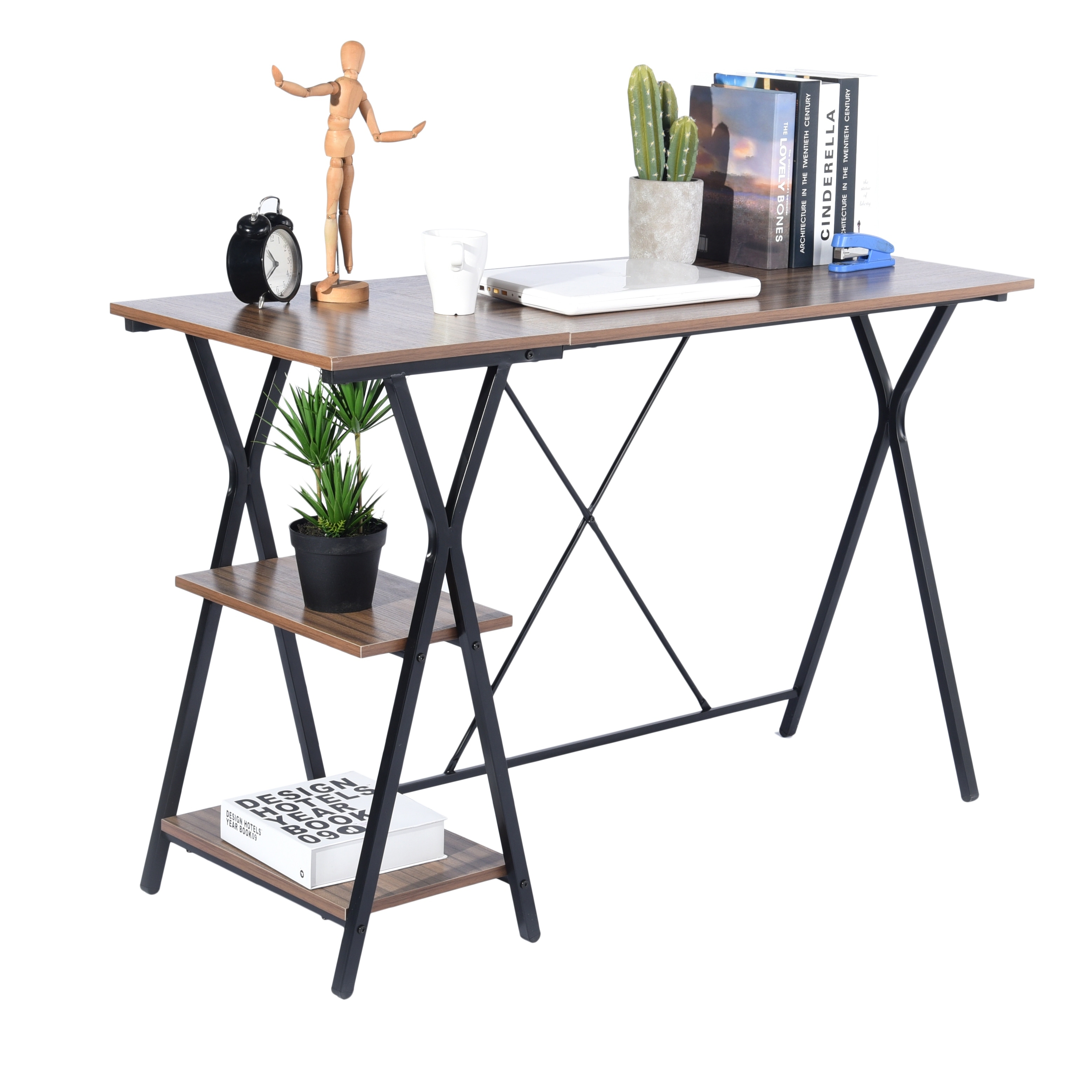 Balsam 47.2'' Wide Reversible Desk with 2 Shelves