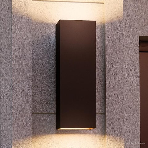 Luxury Contemporary Outdoor Wall Light, 18"H x 6"W, with Cosmopolitan Style Elements, Olde Bronze Finish by Urban Ambiance