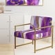 preview thumbnail 71 of 101, Designart "Mettalic Indigo And Gold II" Upholstered Abstract Accent Chair - Glam Arm Chair For Living Room Arm Chair - Gold Metal - Purple & Gold