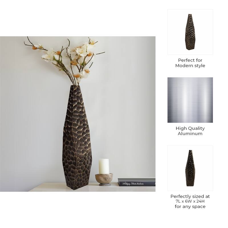 Aluminum Metal Balaz Asymmetrical Sculpted Vase