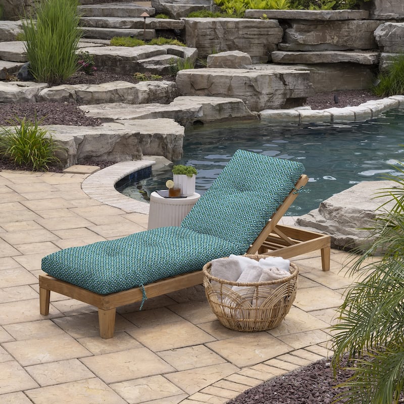ARDEN Outdoor Plush Modern Tufted Chaise Cushion, 76 x 22