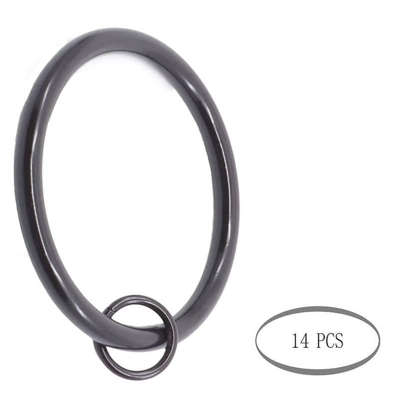 Meriville 2-Inch Inner Diameter Metal Flat Curtain Rings with Eyelets