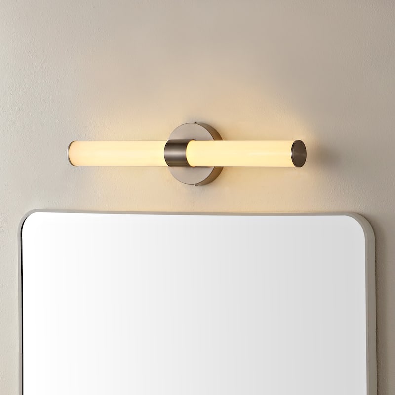 Elyse 20.13" 1-Light Industrial Mid-Century Iron Integrated LED Vanity Light, by JONATHAN Y