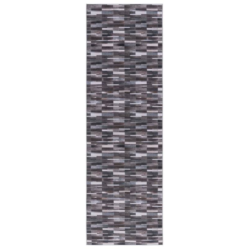 SAFAVIEH Faux Hide Maja Machine Washable Slip Resistant Modern - 2' 6" x 8' - Ivory/Grey - Runner