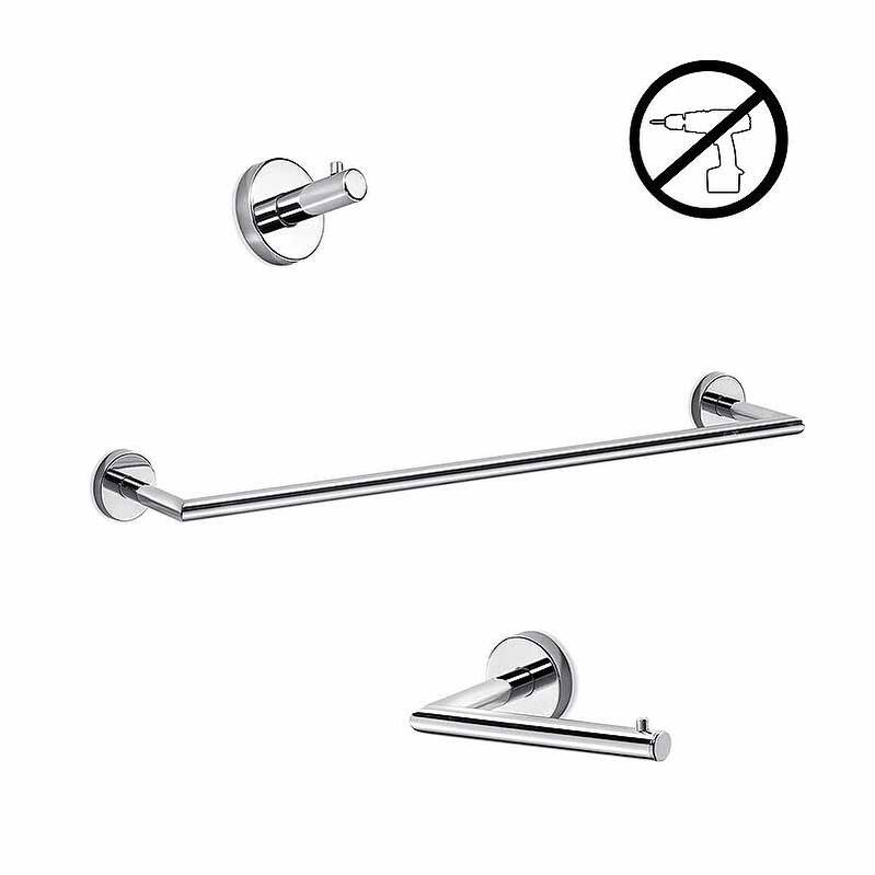 WS Bath Collections Gealuna Glue Bathroom Accessory Package: Towel - Polished Polished Chrome