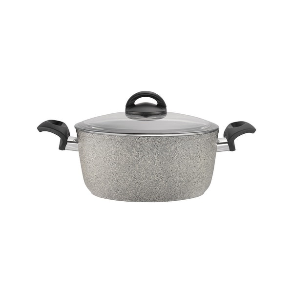Shop Ballarini Parma Forged Aluminum 4 8 Qt Nonstick Dutch Oven With Lid Granite Overstock 14291579