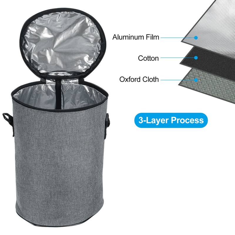 Portable Waterproof Insulated Food Jar Lunch Tote Bag, Grey