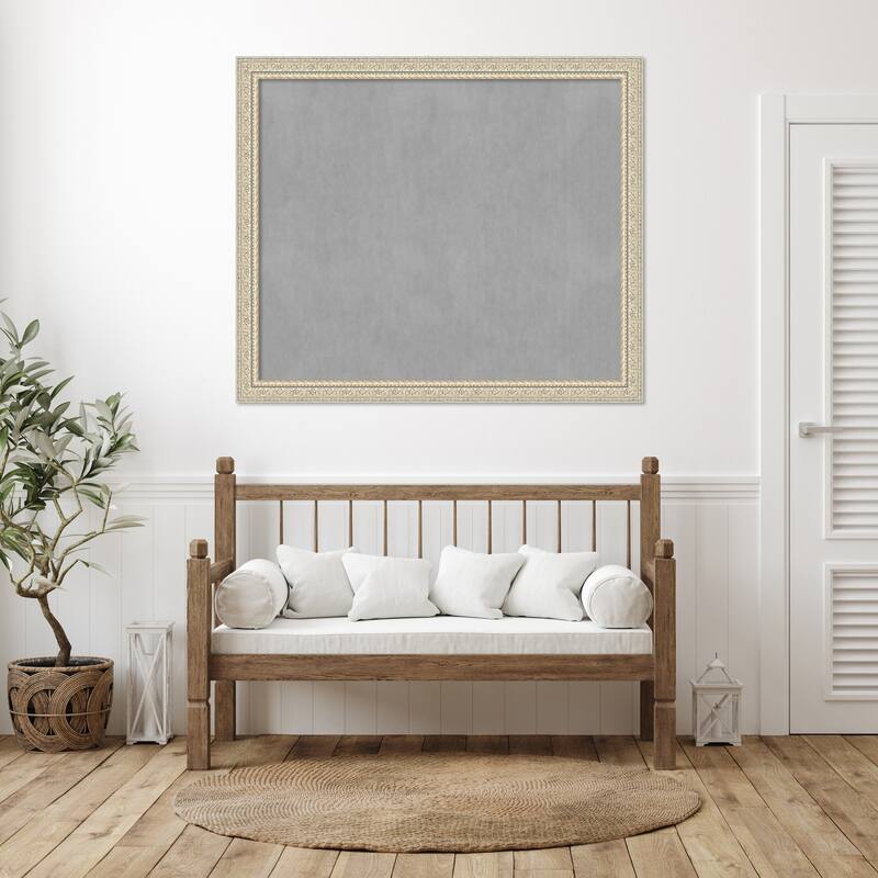 Amanti Art Fair Baroque Cream Framed Magnetic Board