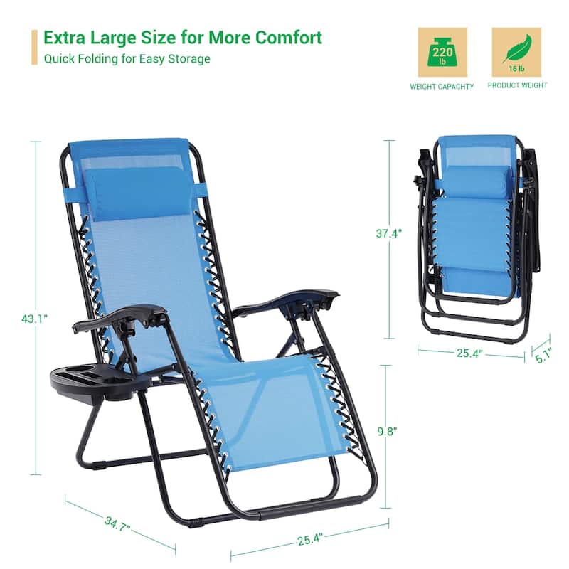LIVOOSUN Zero Gravity Patio Chairs (Set of 2)