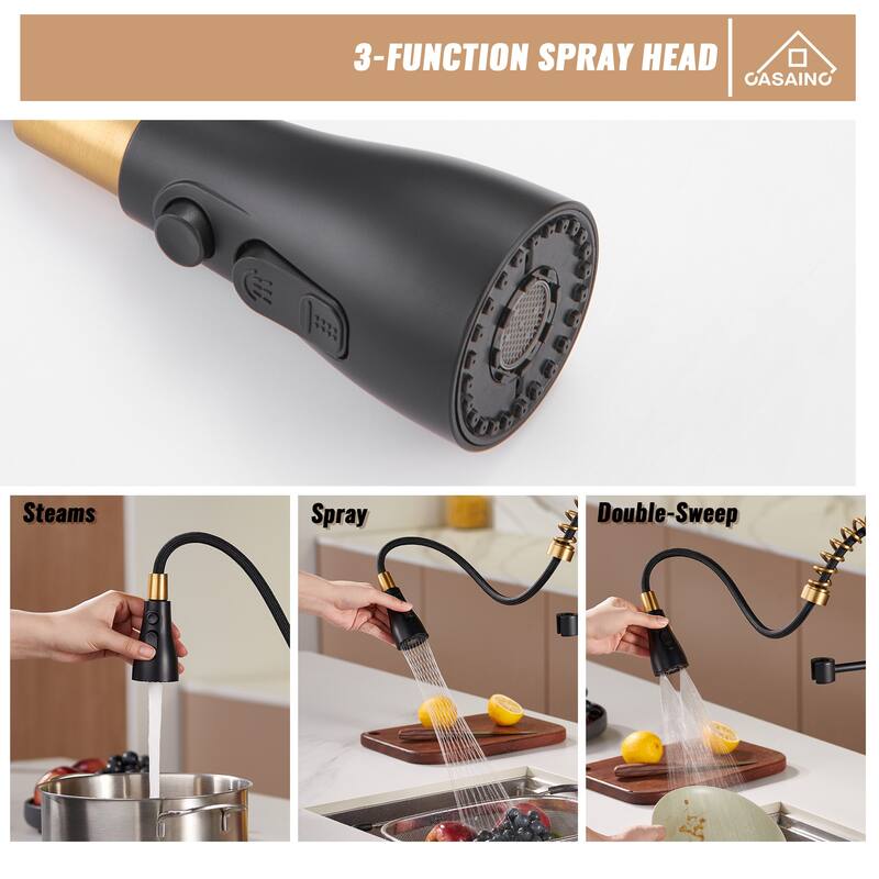 Single Handle Pull Down Sprayer Kitchen Faucet