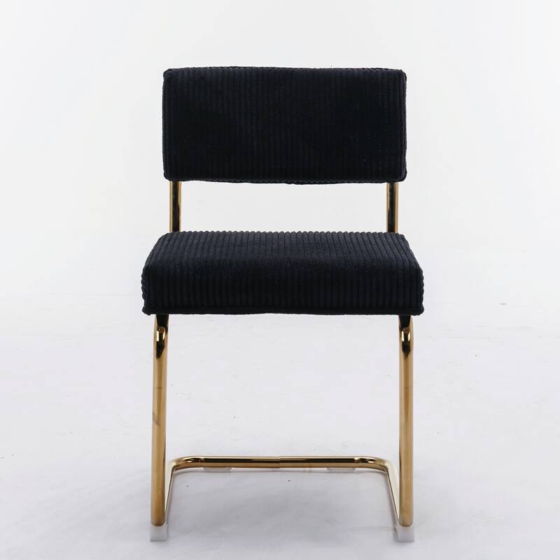 Black, Simple Dining Chairs with Channel Tufting Upholstered Chairs Set ...