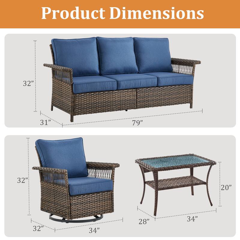 Outdoor Glider Chair with Soft Cushion