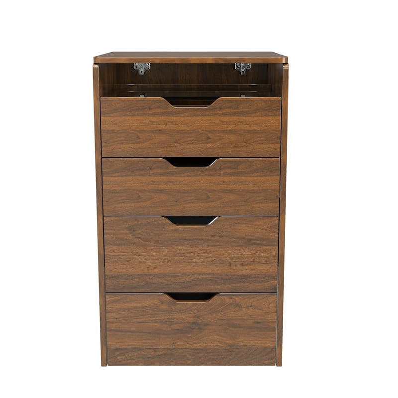 3-in-1 Vanity Desk with Lighted Mirror, Small Flip Top Dressing Table Set, Makeup Table with Visible Glass Top, Drawers & Stool