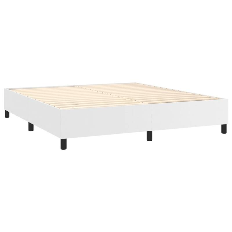 vidaXL Bed Frame Box Spring Bed Base with Mattress for Bedroom Faux Leather