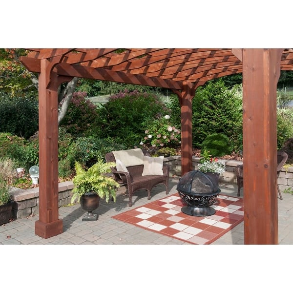 Shop 10x12 Wood Pergola Kit 8x8 Posts Overstock 26885883