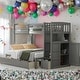 preview thumbnail 2 of 29, 3 Beds In 1 Twin Over Full/Twin Bunk Bed with Shelves And Drawers