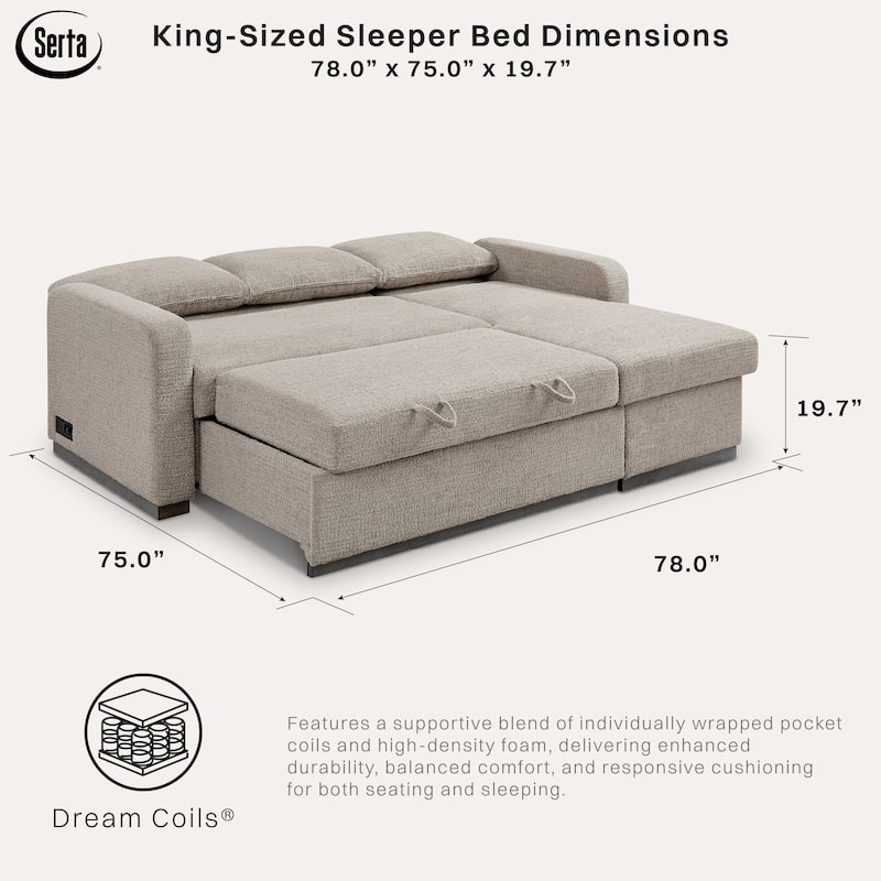 Serta Hayden Convertible Sectional Sofa with Storage