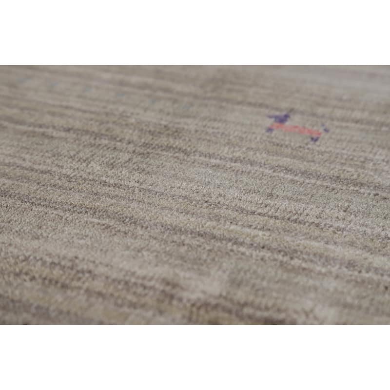 Hand Knotted Oriental 100% Wool Carpet Tribal Animal Pictorial Green Gabbeh Area Rug - 5' 11'' X 4' 1''