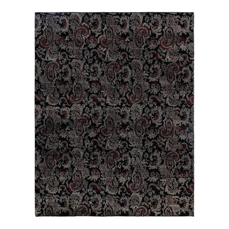 Ikat One-of-a-Kind Hand-Knotted Area Rug, Black - 8' 2" x 10' 3"