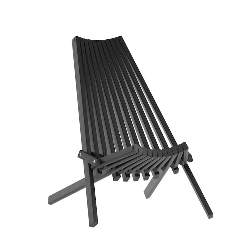 Indoor/Outdoor Solid Acacia Wood Low Profile Lounge Patio Folding Chair