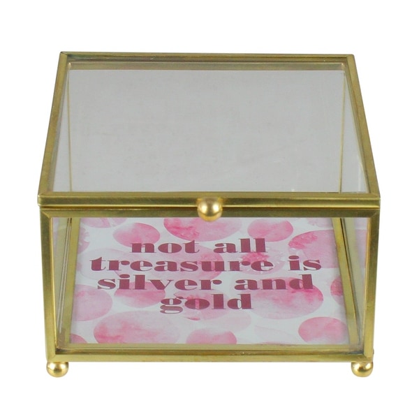 4.25" Gold Finished "not all treasure is silver and gold" Keepsake Box with Lid - N/A