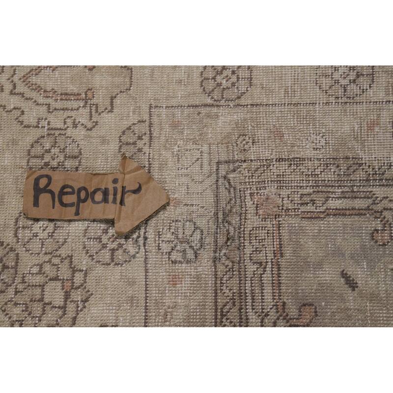 Tabriz Persian Vintage Rug Handmade Living Room Wool Carpet - 9'7" x 13'0"